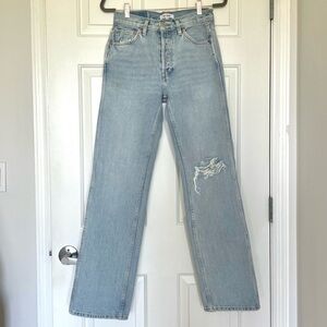Re/done 90S High-Rise Loose Jeans in Light Blue Size 25